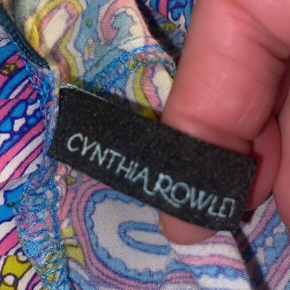 Cynthia Rowley Paisley Print Shirred Pocket Elastic Waist Jogger Pants Sz Large - Picture 5 of 7